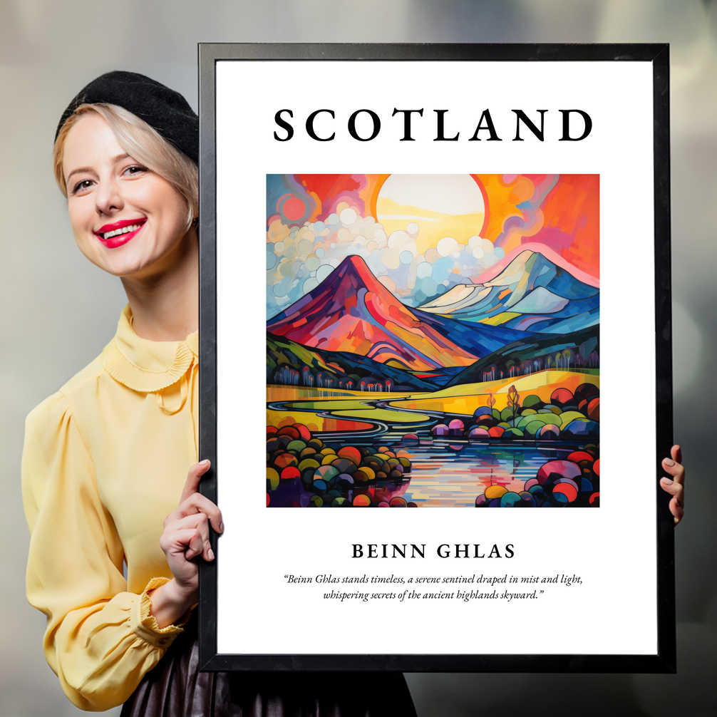 Person holding a poster of Beinn Ghlas