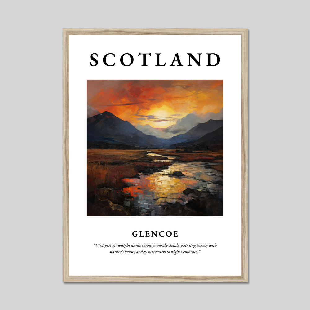 Poster in a natural frame with the word Scotland