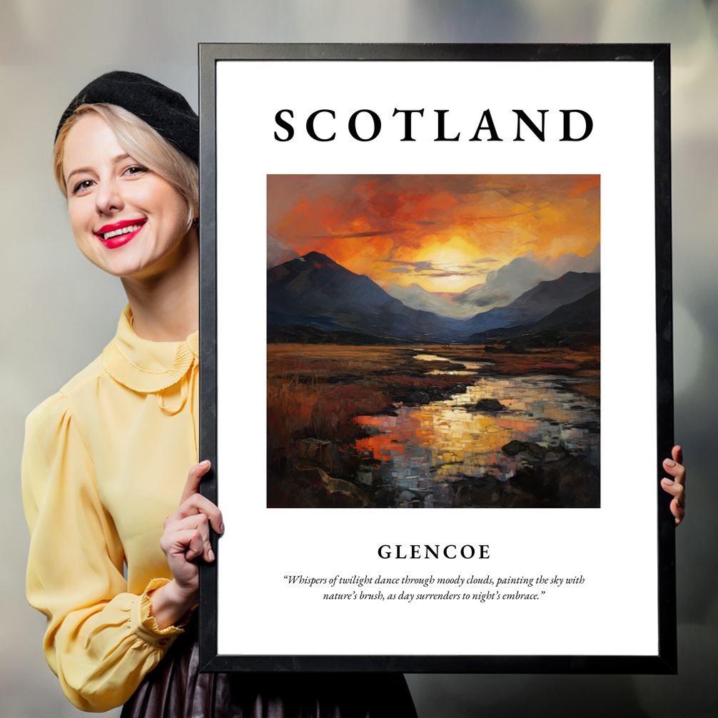 Person holding a poster of Glencoe