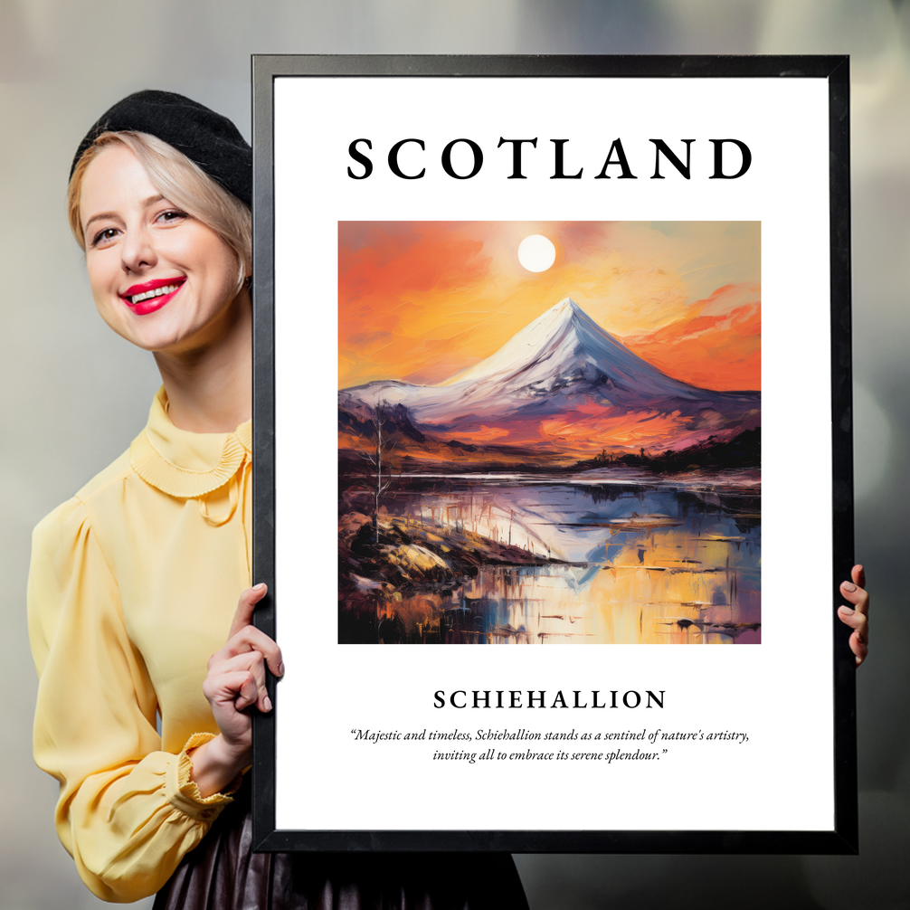 Person holding a poster of Schiehallion