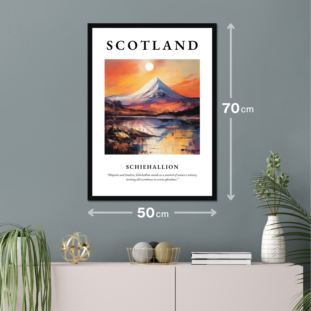 Poster of Schiehallion hanging on a wall