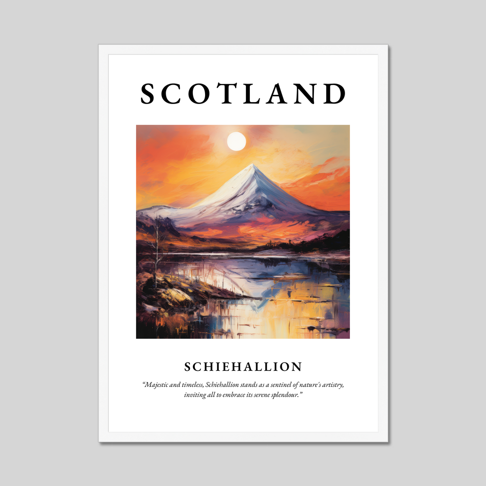 Poster in a white frame with the word Scotland