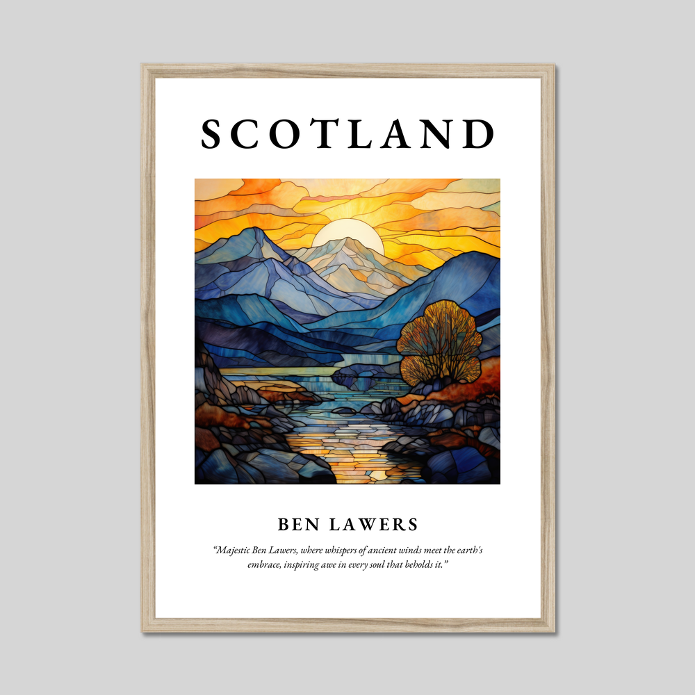 Poster in a natural frame with the word Scotland