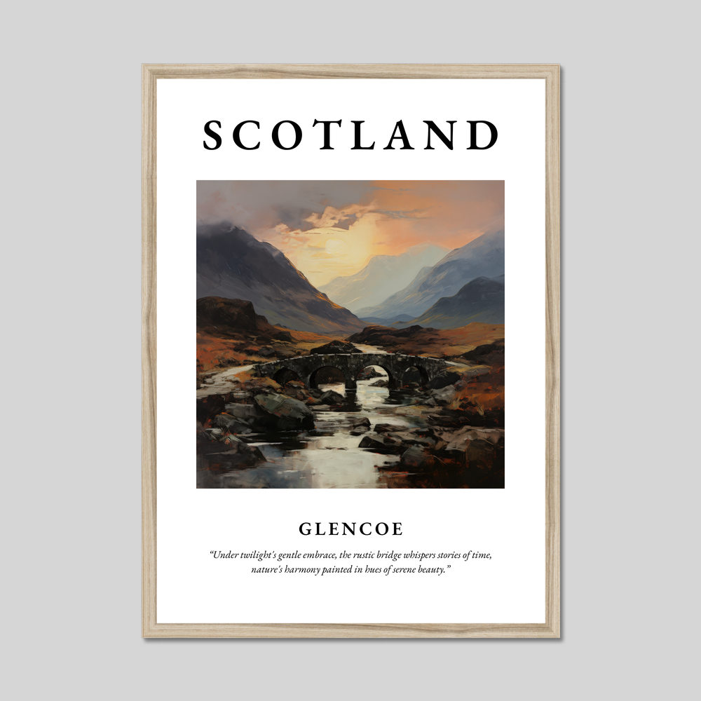 Poster in a natural frame with the word Scotland