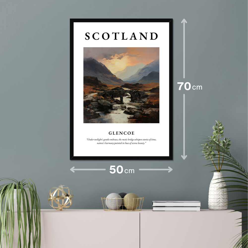 Poster of Glencoe hanging on a wall