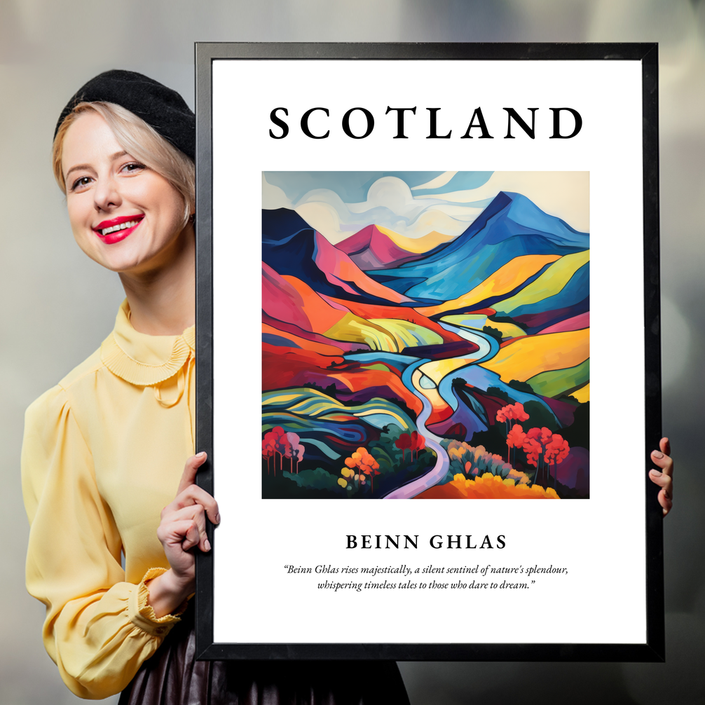 Person holding a poster of Beinn Ghlas