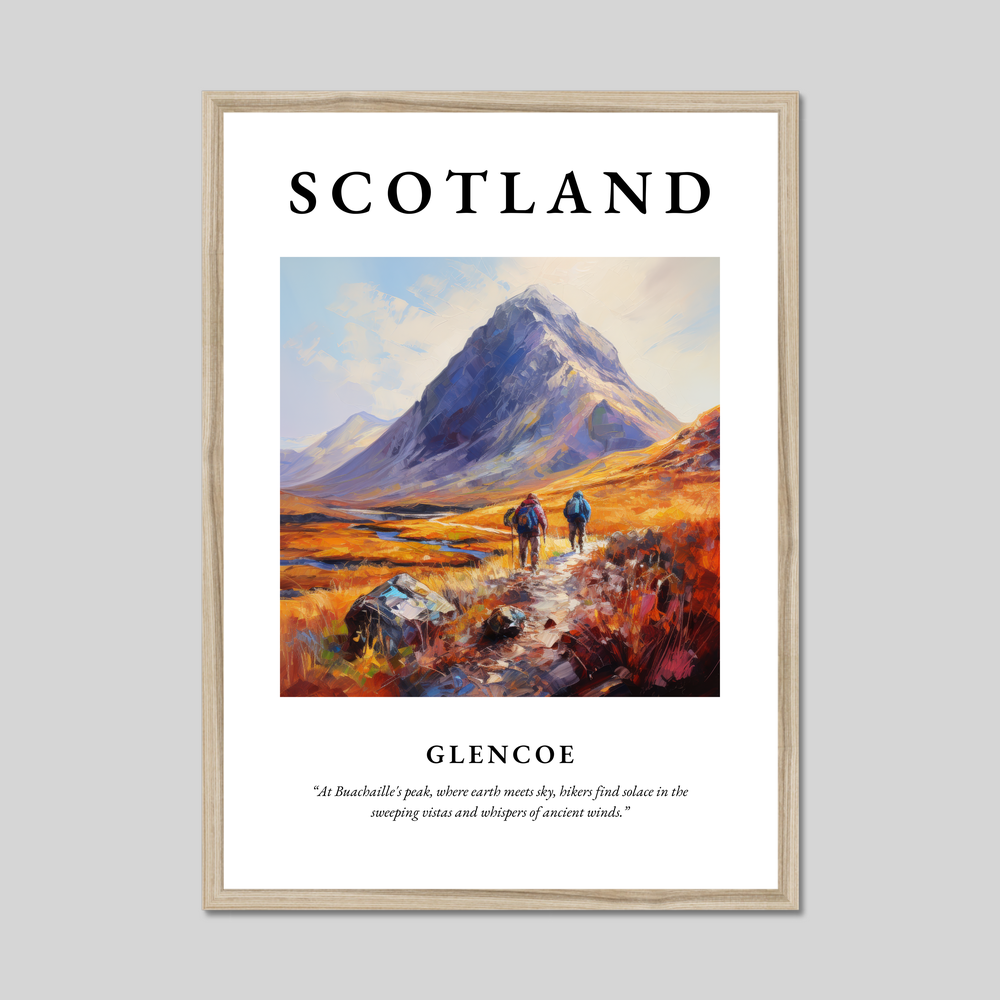 Poster in a natural frame with the word Scotland