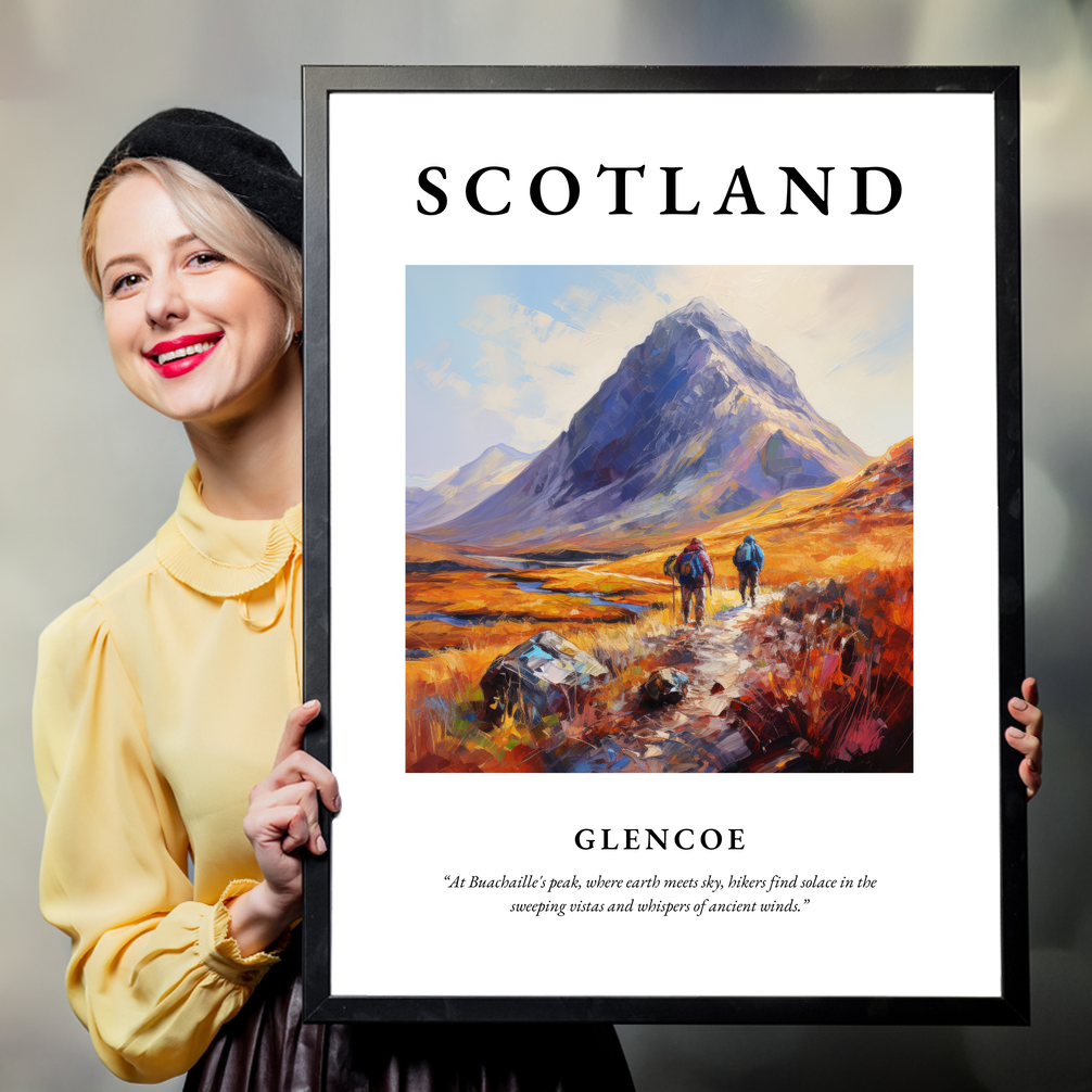 Person holding a poster of Glencoe