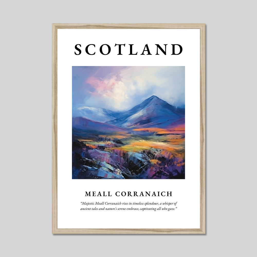 Poster in a natural frame with the word Scotland