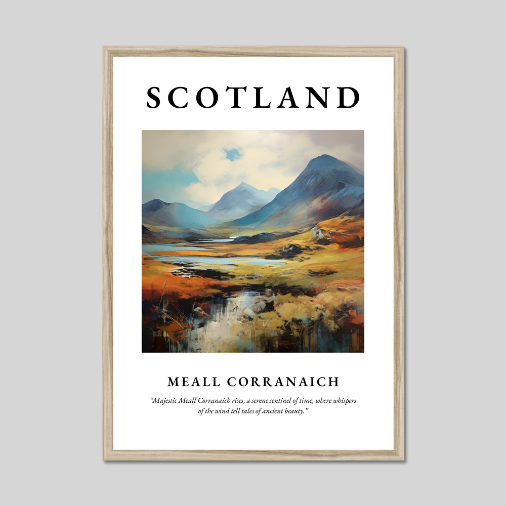 Poster in a natural frame with the word Scotland