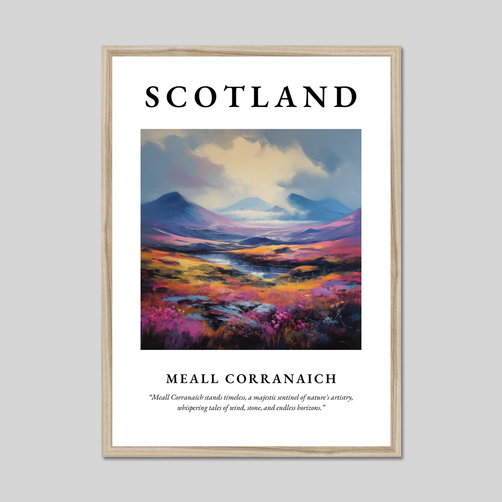 Poster in a natural frame with the word Scotland