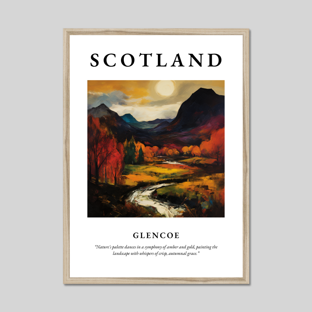 Poster in a natural frame with the word Scotland