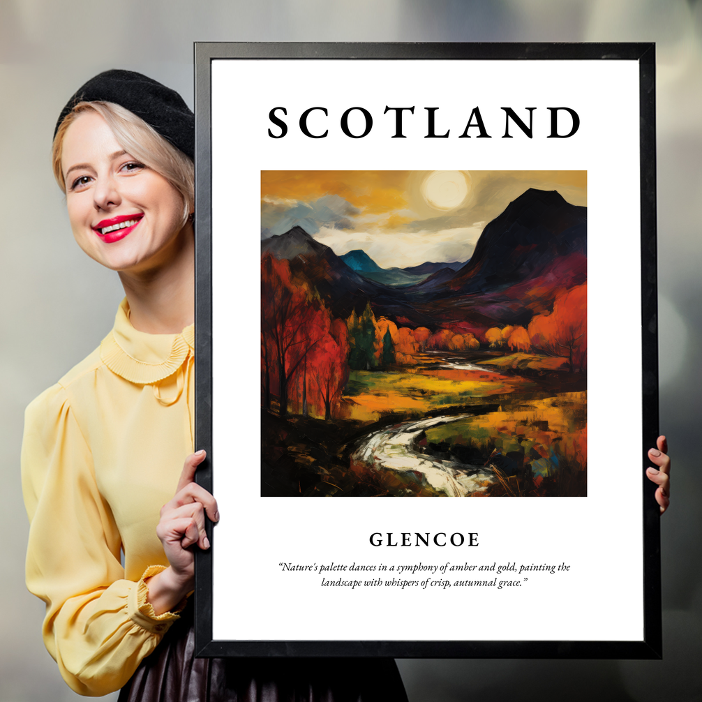 Person holding a poster of Glencoe