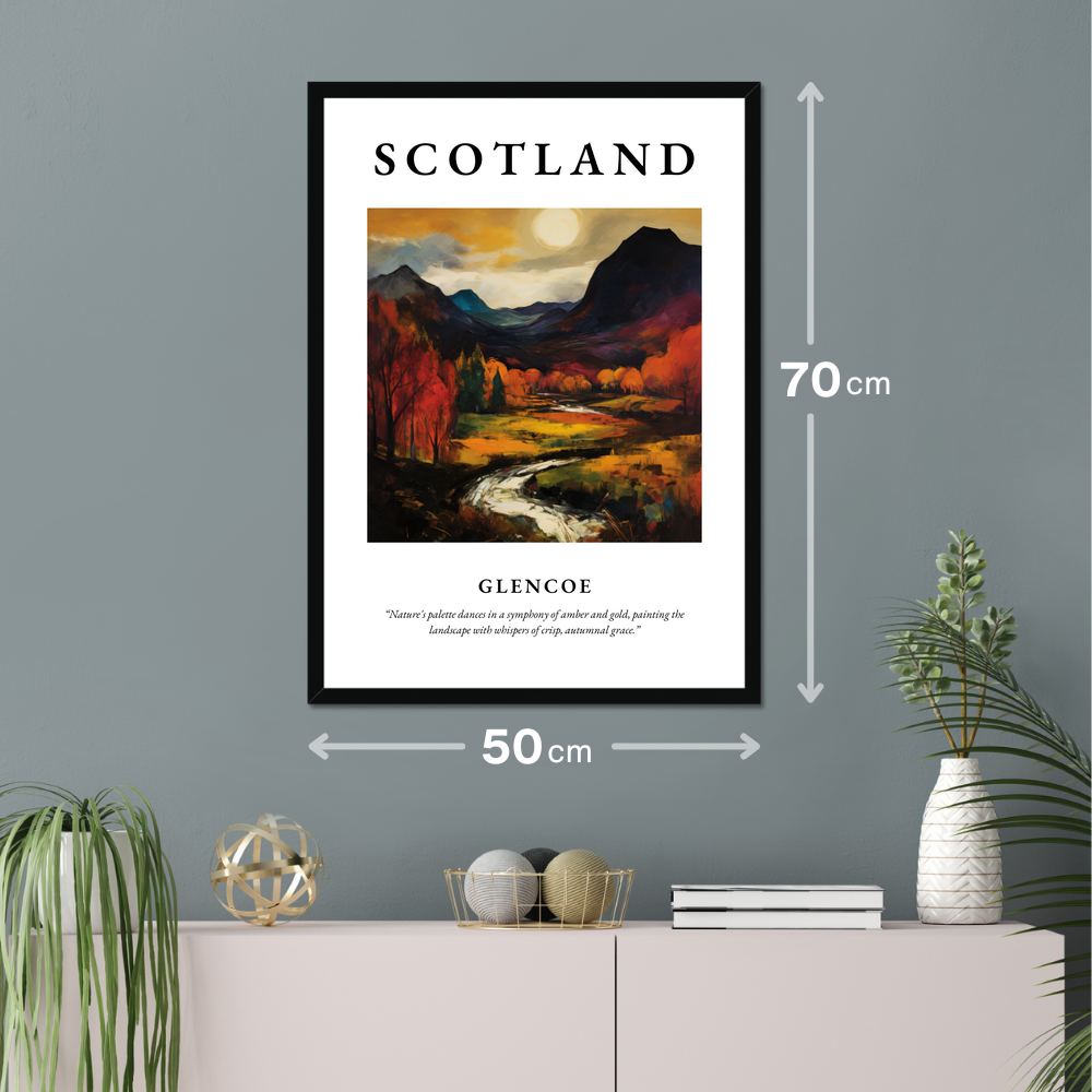 Poster of Glencoe hanging on a wall