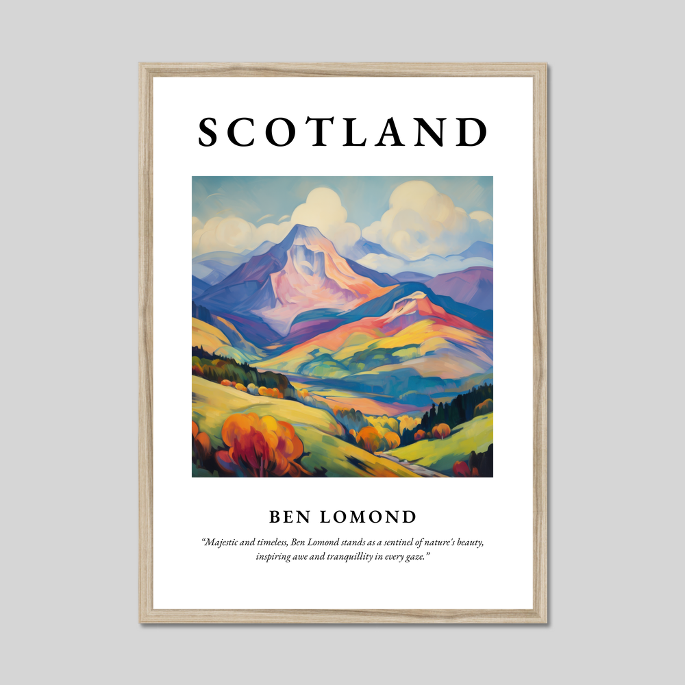 Poster in a natural frame with the word Scotland