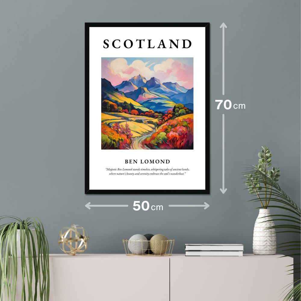 Poster of Ben Lomond hanging on a wall