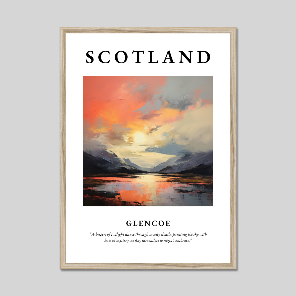 Poster in a natural frame with the word Scotland