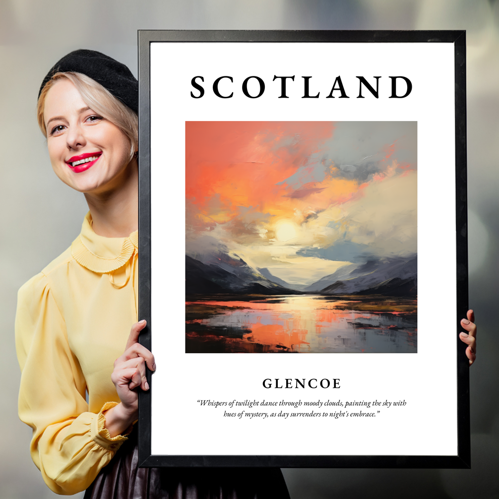 Person holding a poster of Glencoe