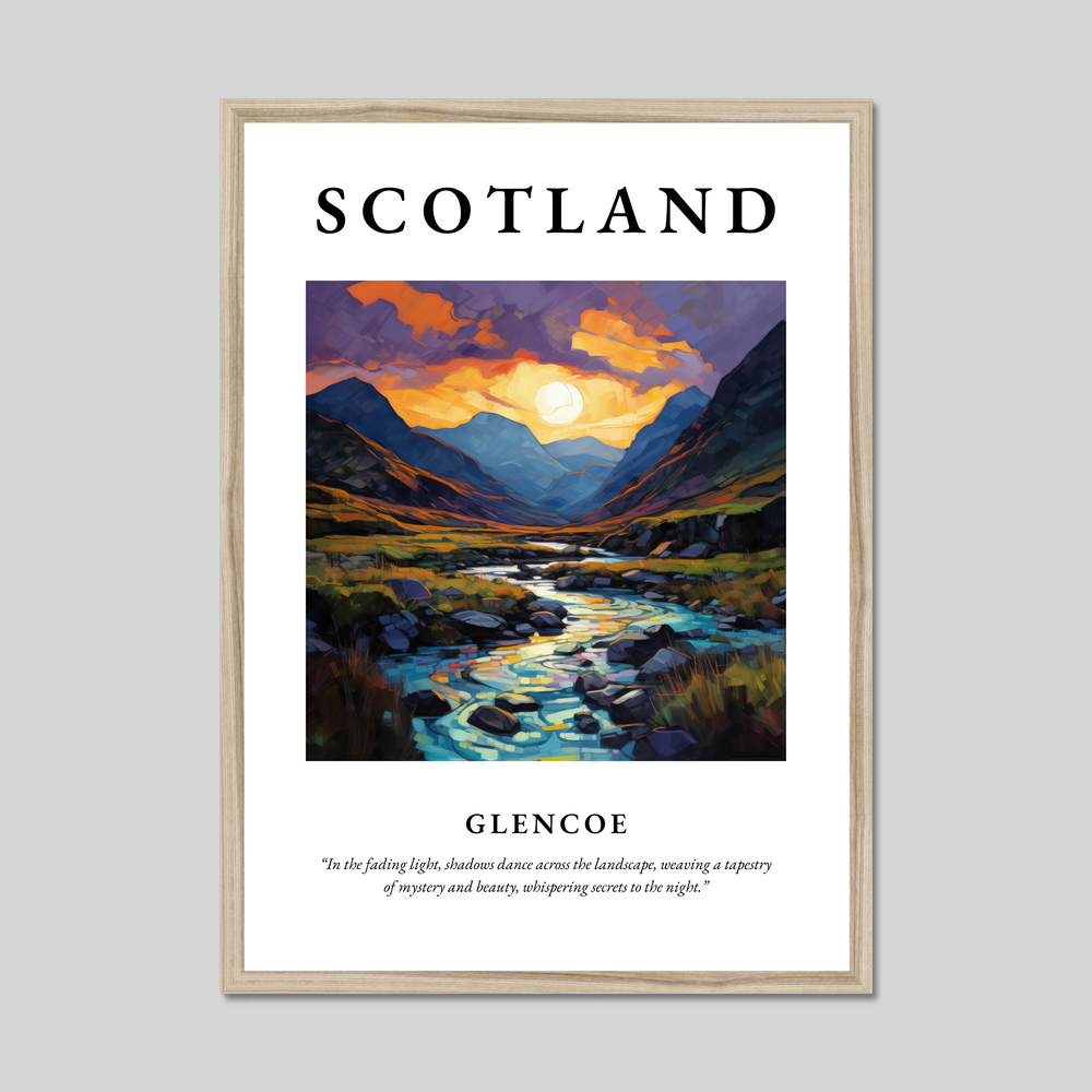 Poster in a natural frame with the word Scotland