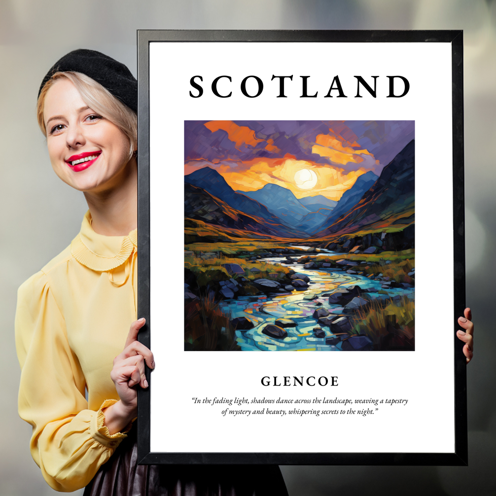 Person holding a poster of Glencoe