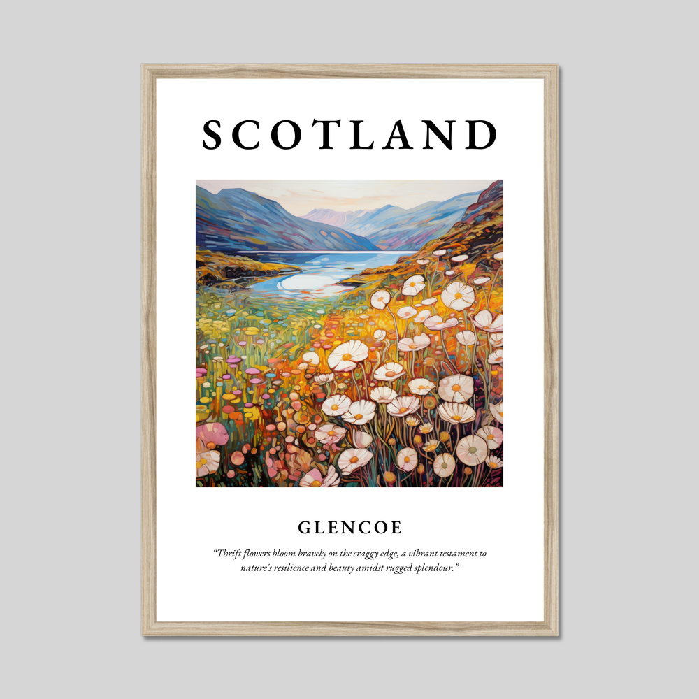 Poster in a natural frame with the word Scotland