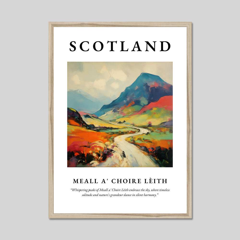 Poster in a natural frame with the word Scotland