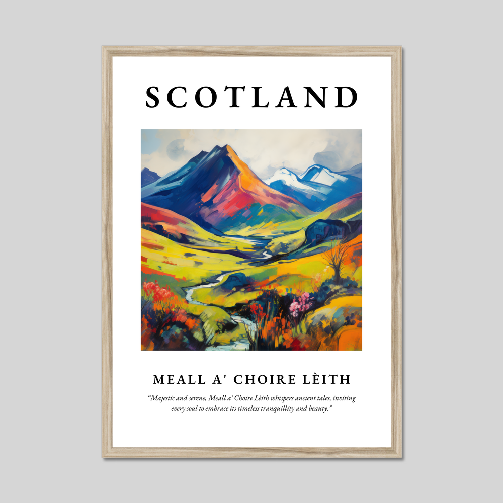 Poster in a natural frame with the word Scotland