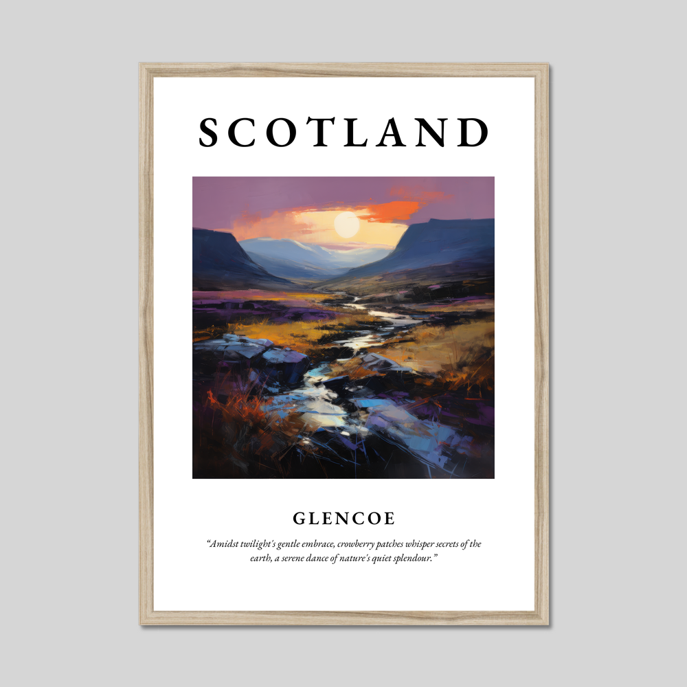 Poster in a natural frame with the word Scotland