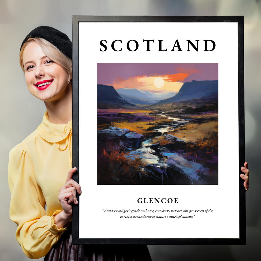 Person holding a poster of Glencoe