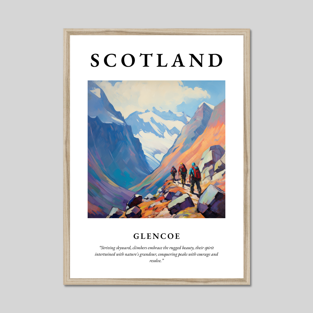 Poster in a natural frame with the word Scotland