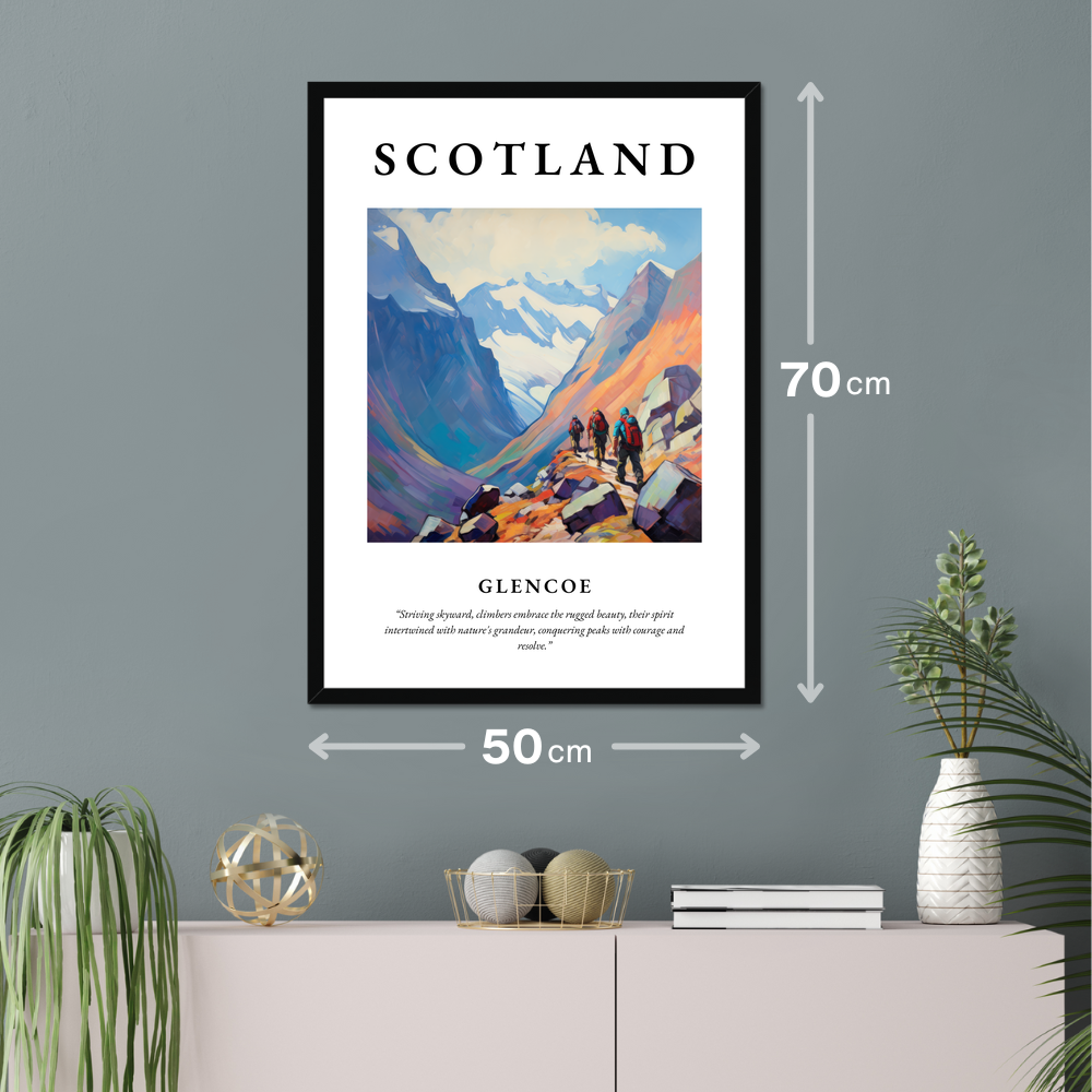 Poster of Glencoe hanging on a wall