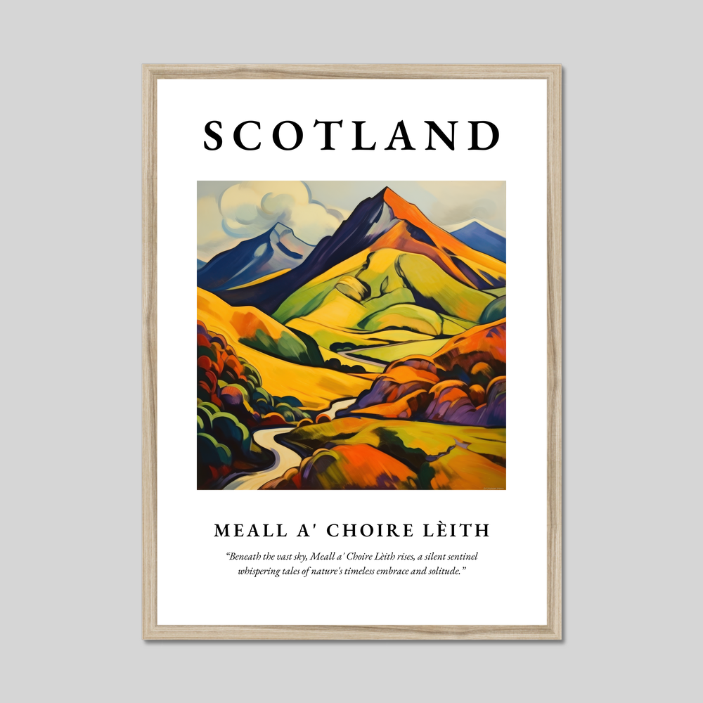 Poster in a natural frame with the word Scotland