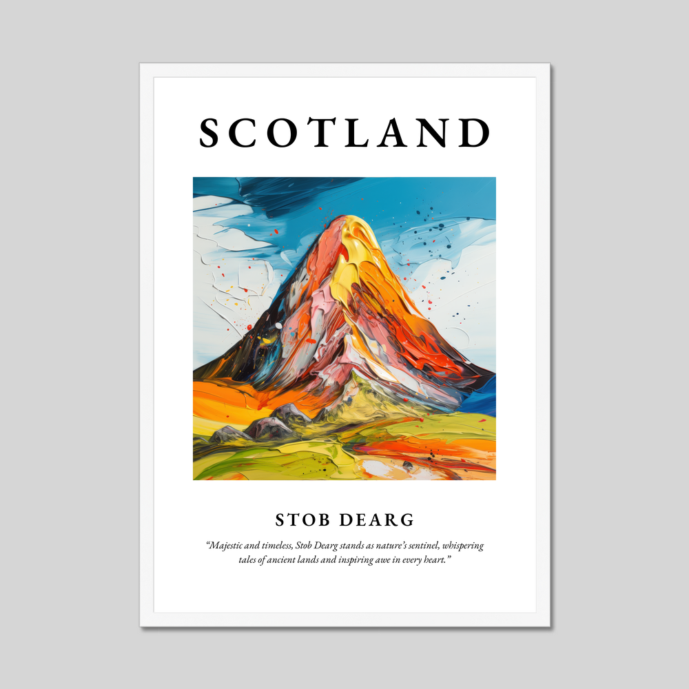 Poster in a white frame with the word Scotland