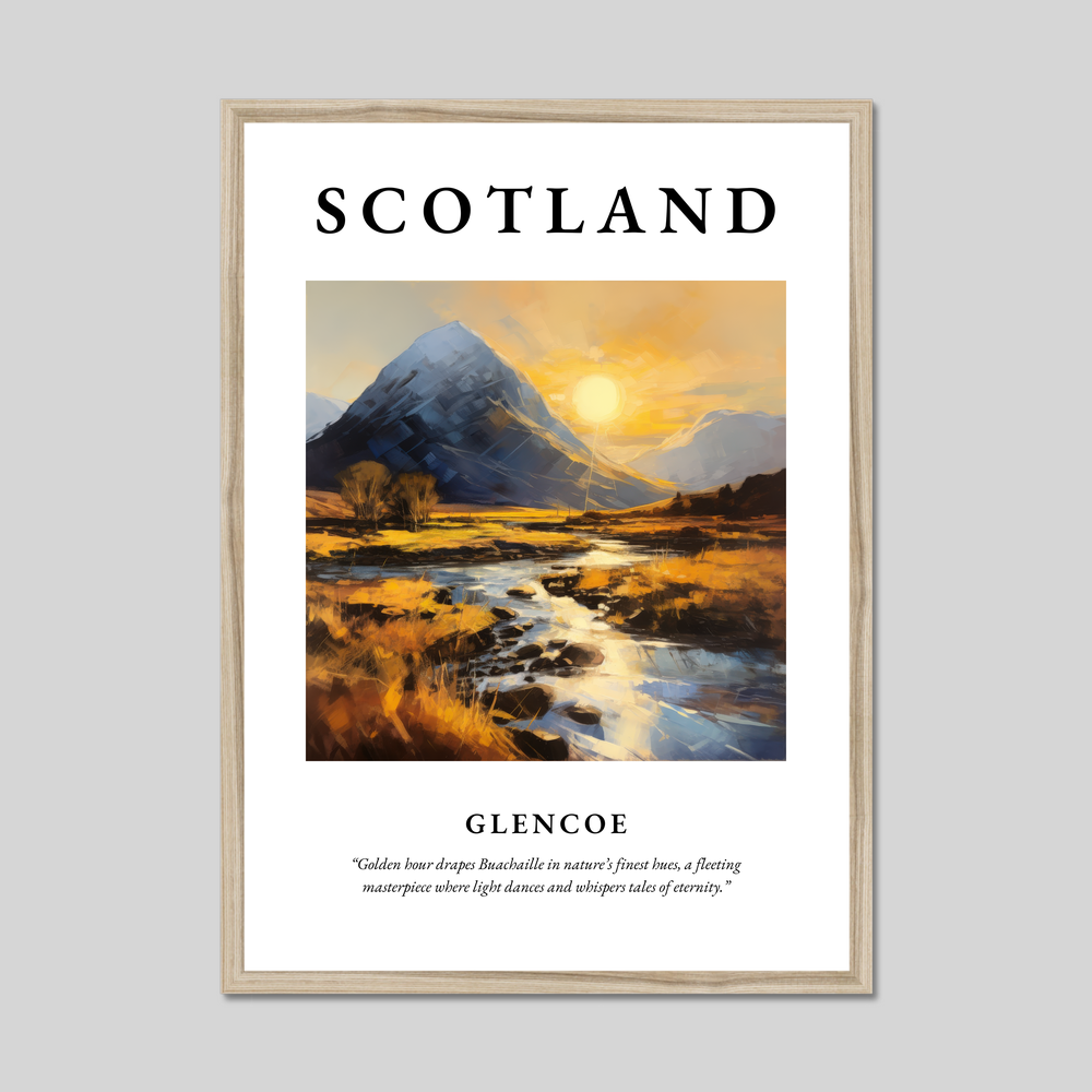 Poster in a natural frame with the word Scotland