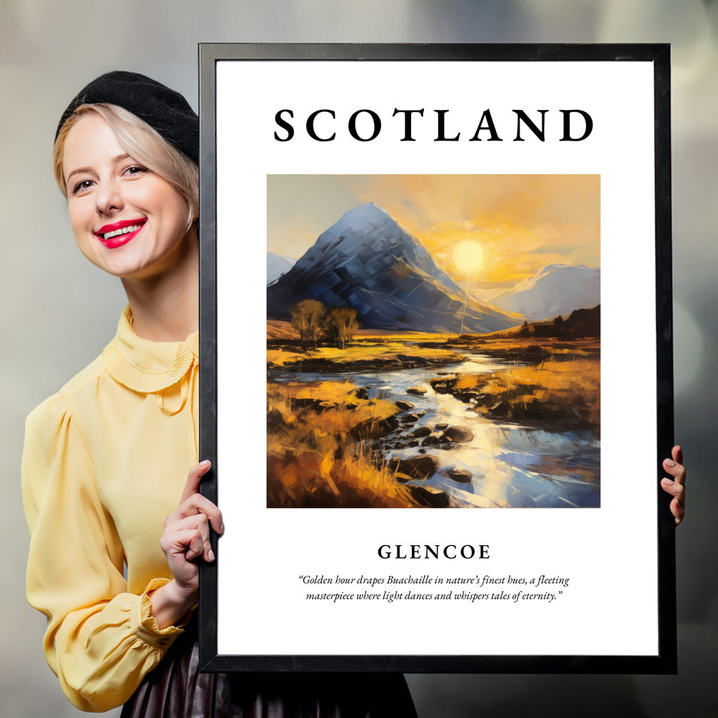 Person holding a poster of Glencoe