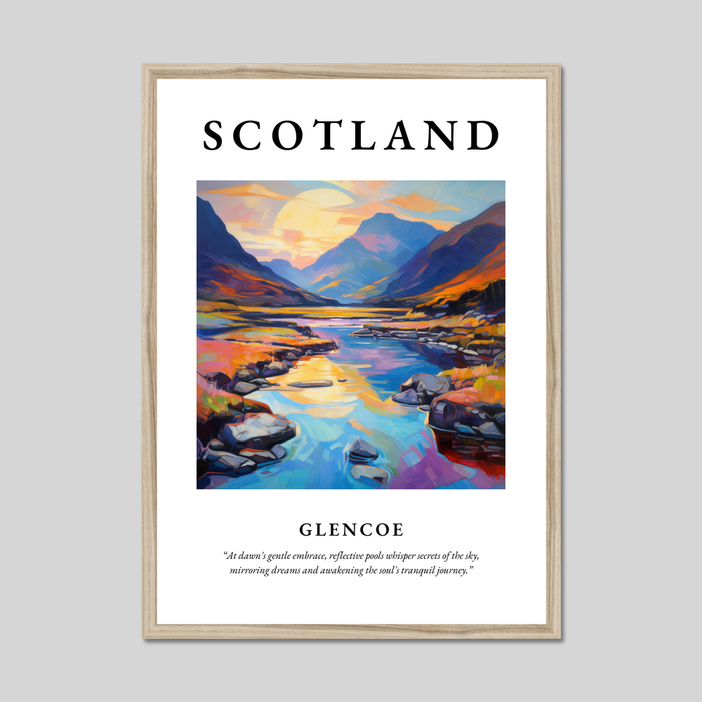 Poster in a natural frame with the word Scotland