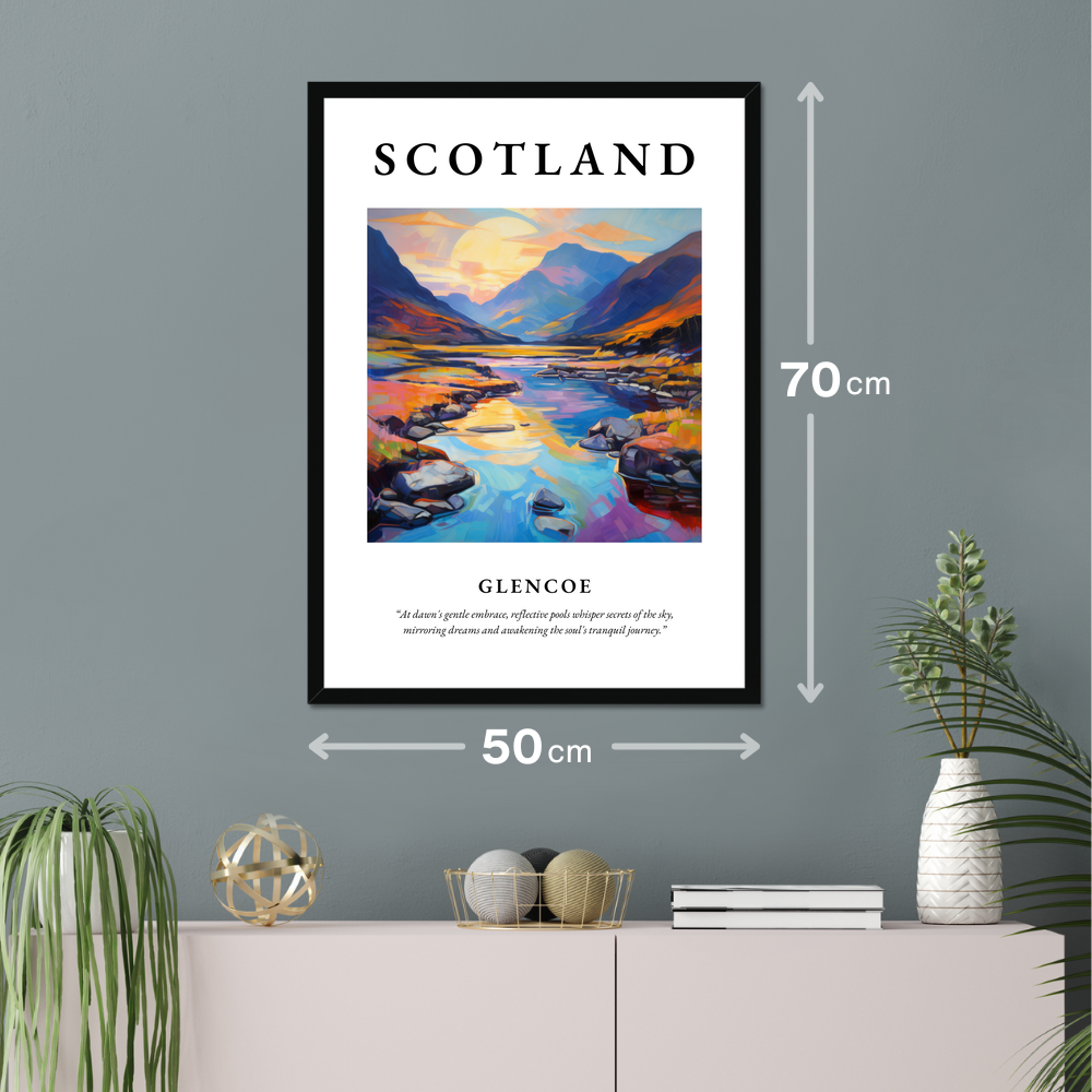 Poster of Glencoe hanging on a wall