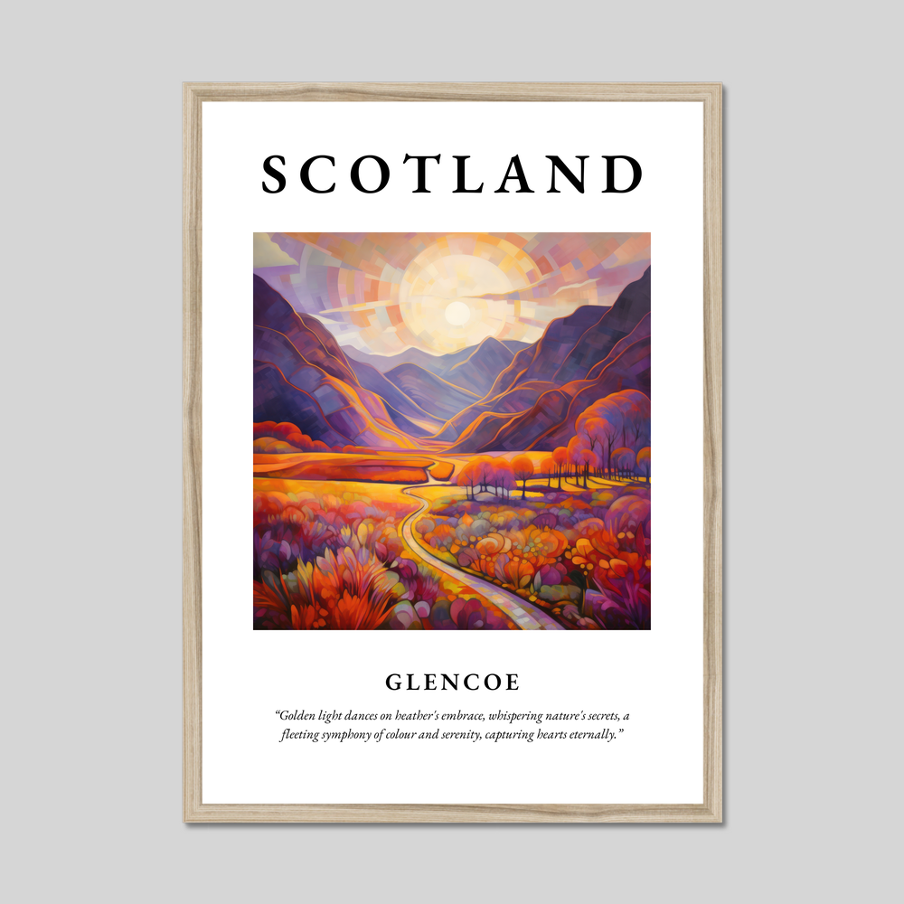 Poster in a natural frame with the word Scotland