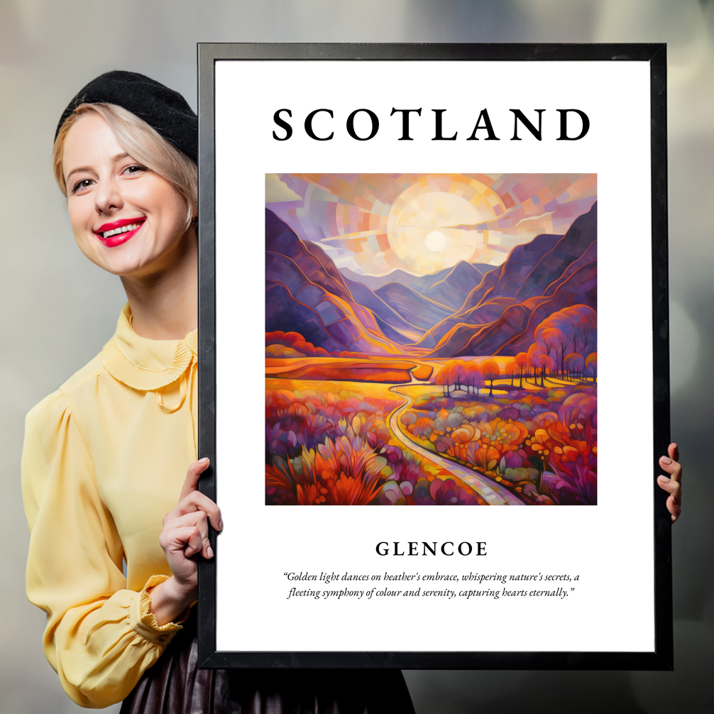 Person holding a poster of Glencoe