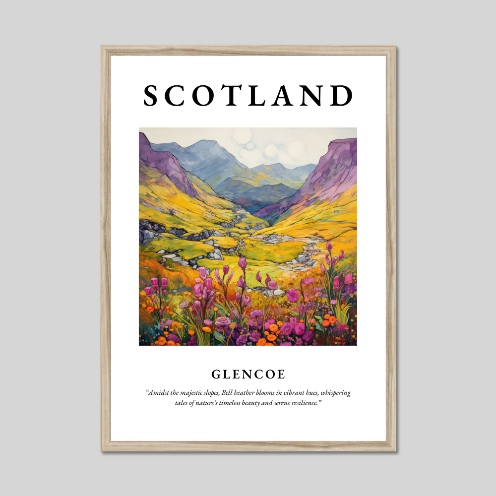 Poster in a natural frame with the word Scotland