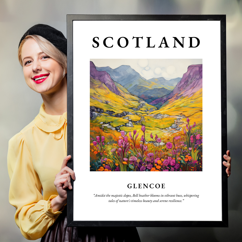 Person holding a poster of Glencoe