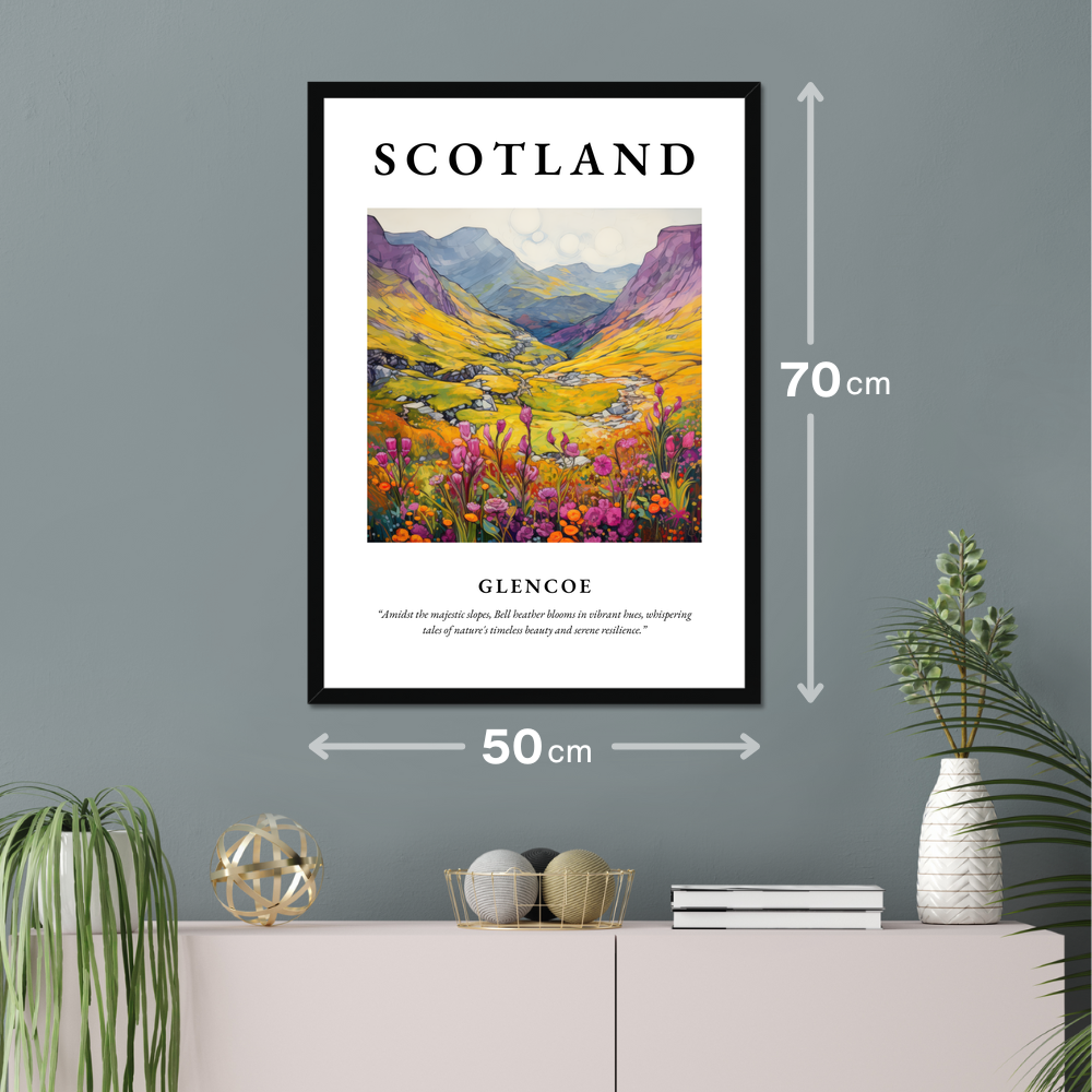 Poster of Glencoe hanging on a wall