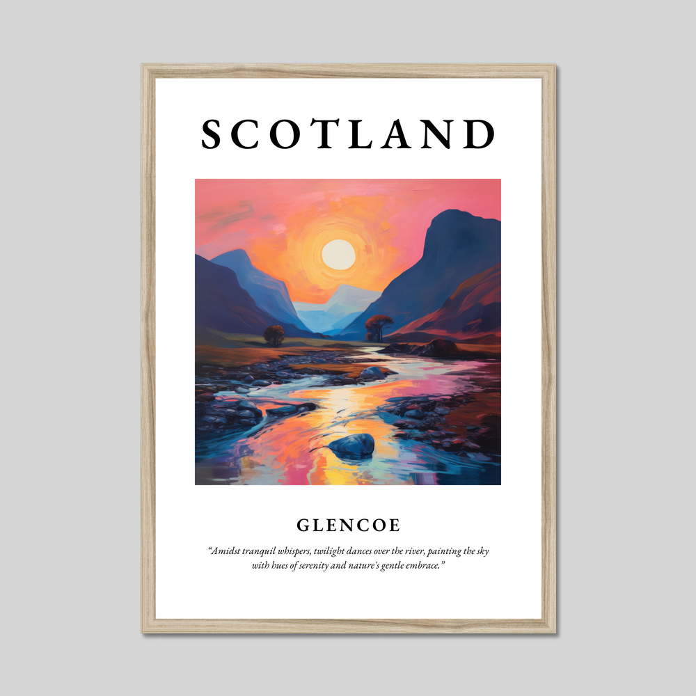 Poster in a natural frame with the word Scotland