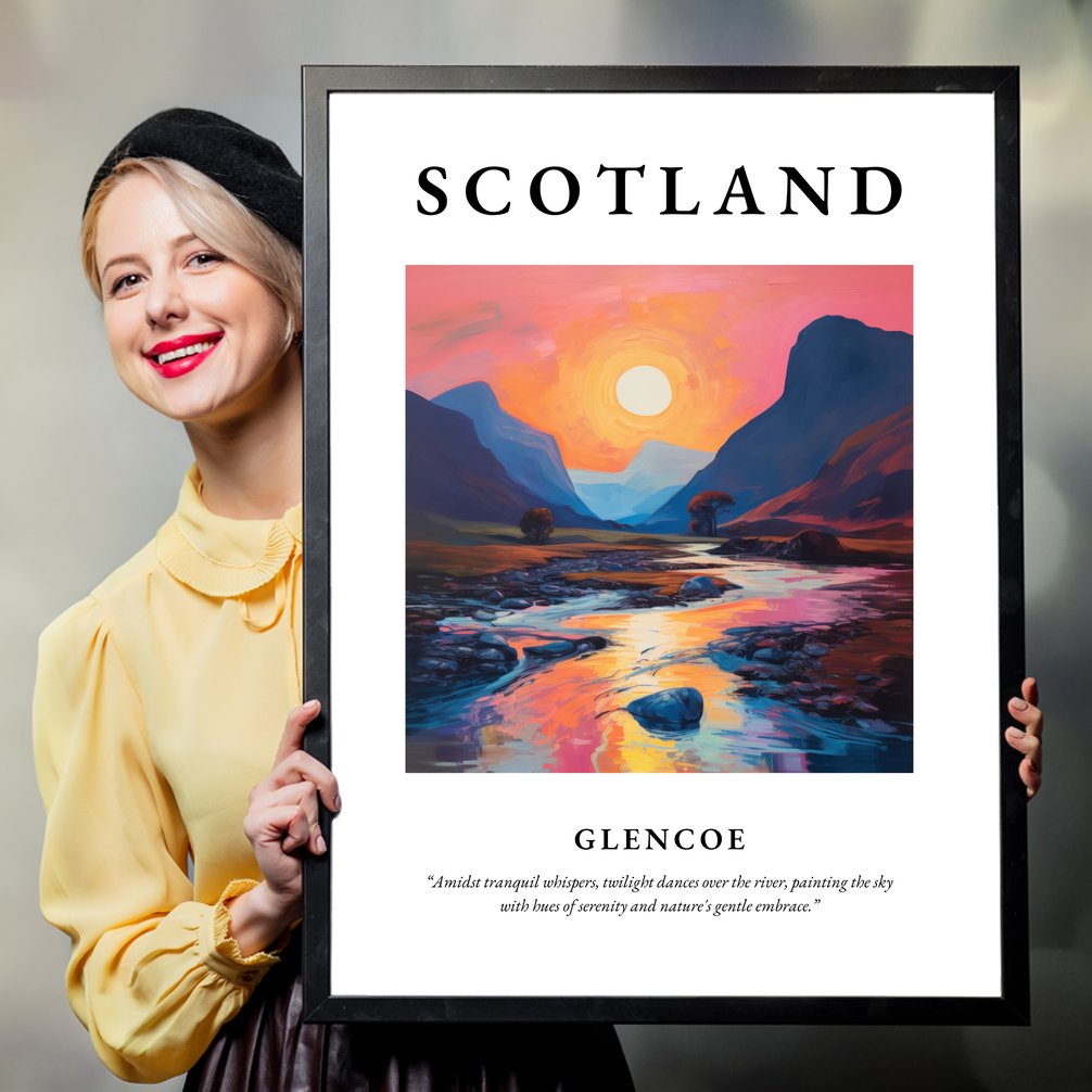 Person holding a poster of Glencoe