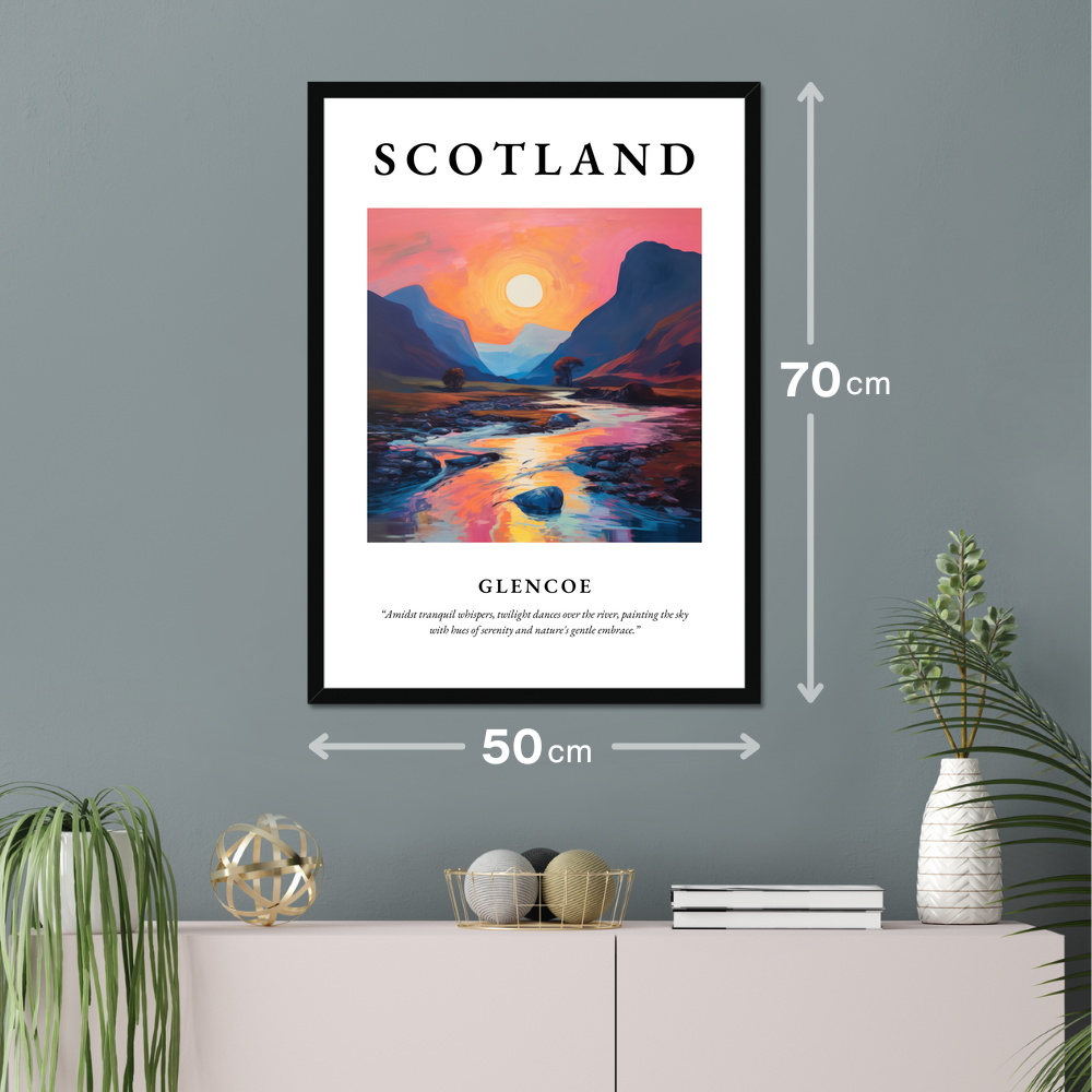 Poster of Glencoe hanging on a wall