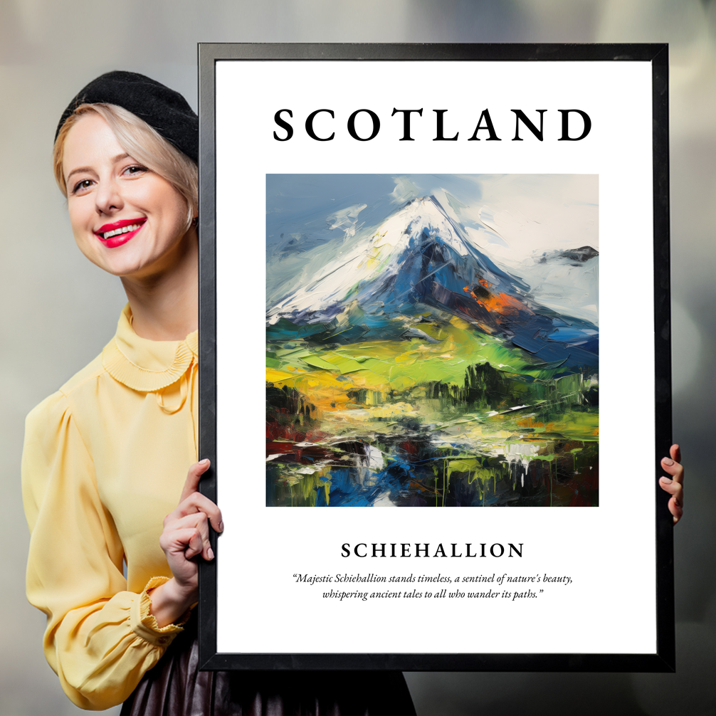 Person holding a poster of Schiehallion