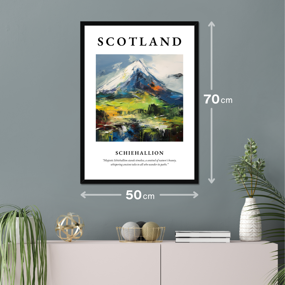 Poster of Schiehallion hanging on a wall