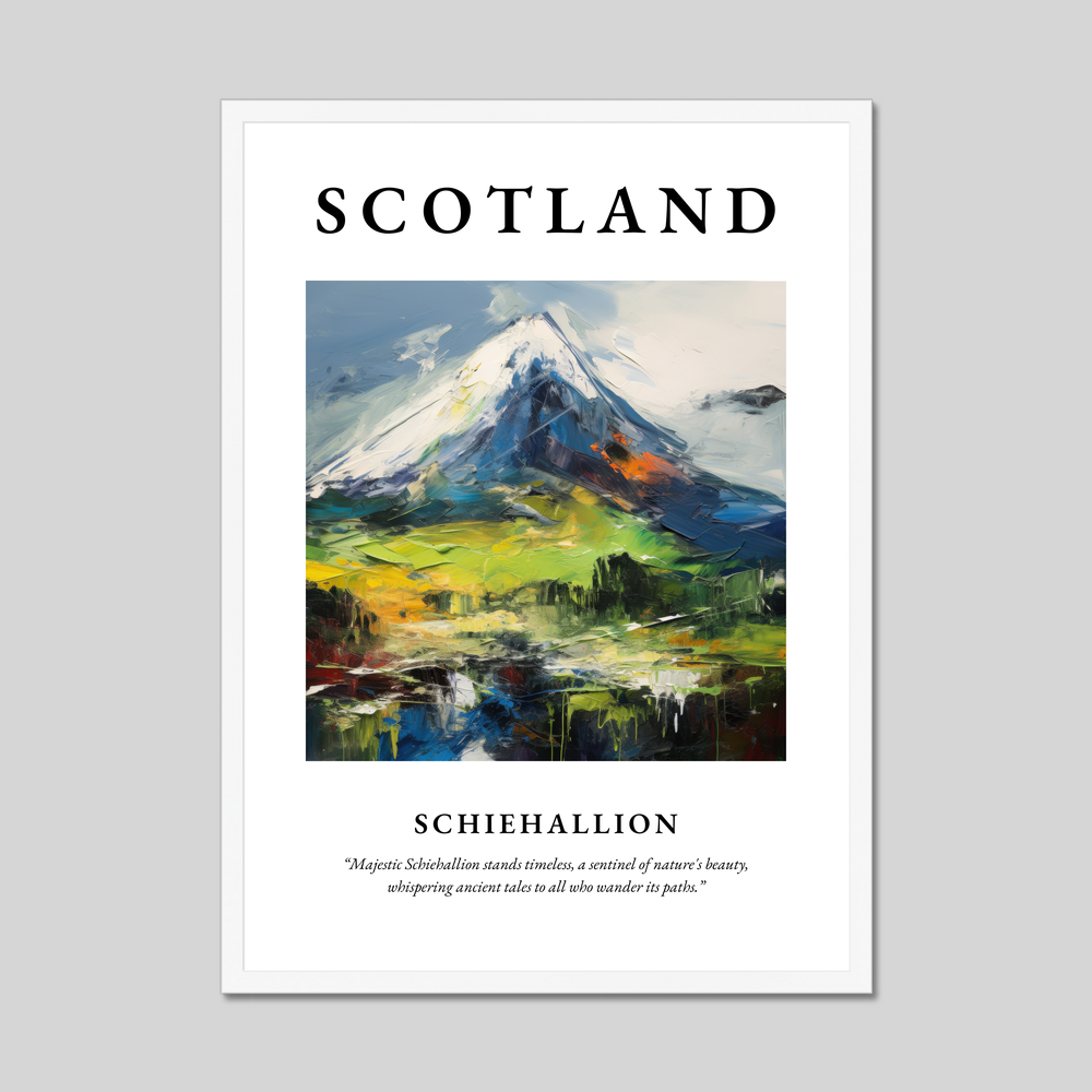 Poster in a white frame with the word Scotland