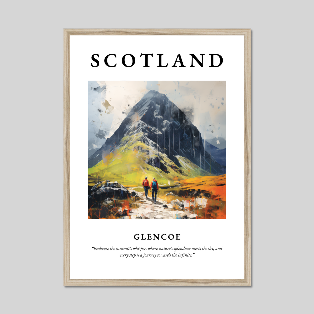 Poster in a natural frame with the word Scotland