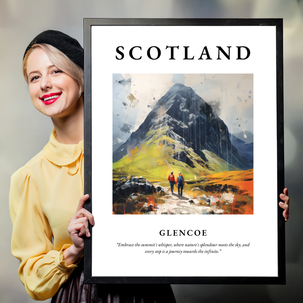 Person holding a poster of Glencoe